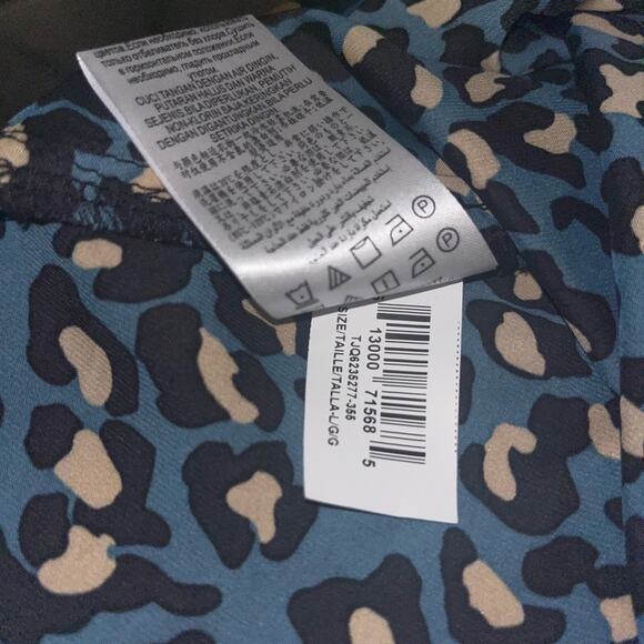 BCBGeneration Stardust Cheetah Animal Print Cocktail Medi Dress Blue Green Sz L - Picture 5 of 9